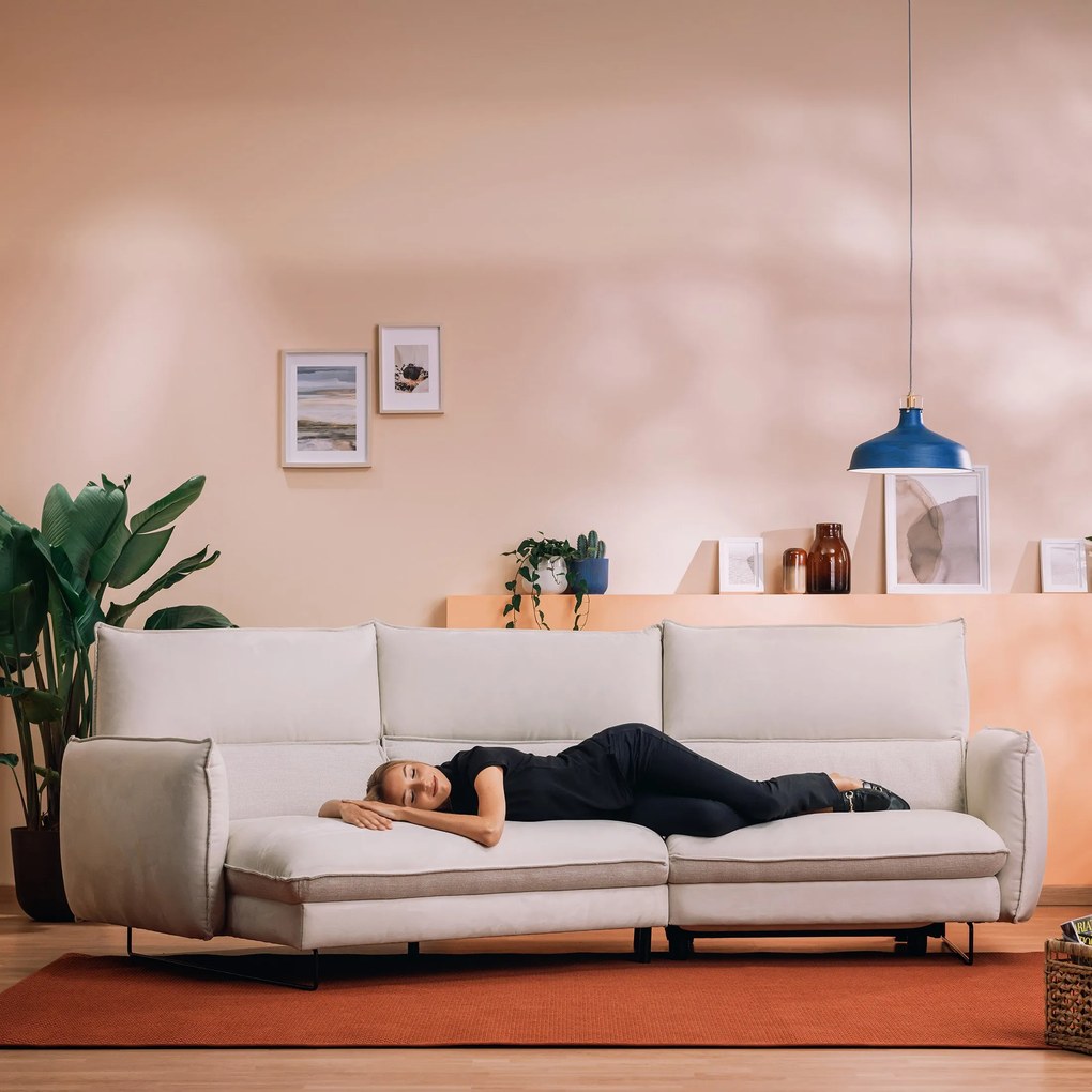 Monamour divano moderno angolare con opzione relax elettrico in microfibra smacchiabile impermeabile T11