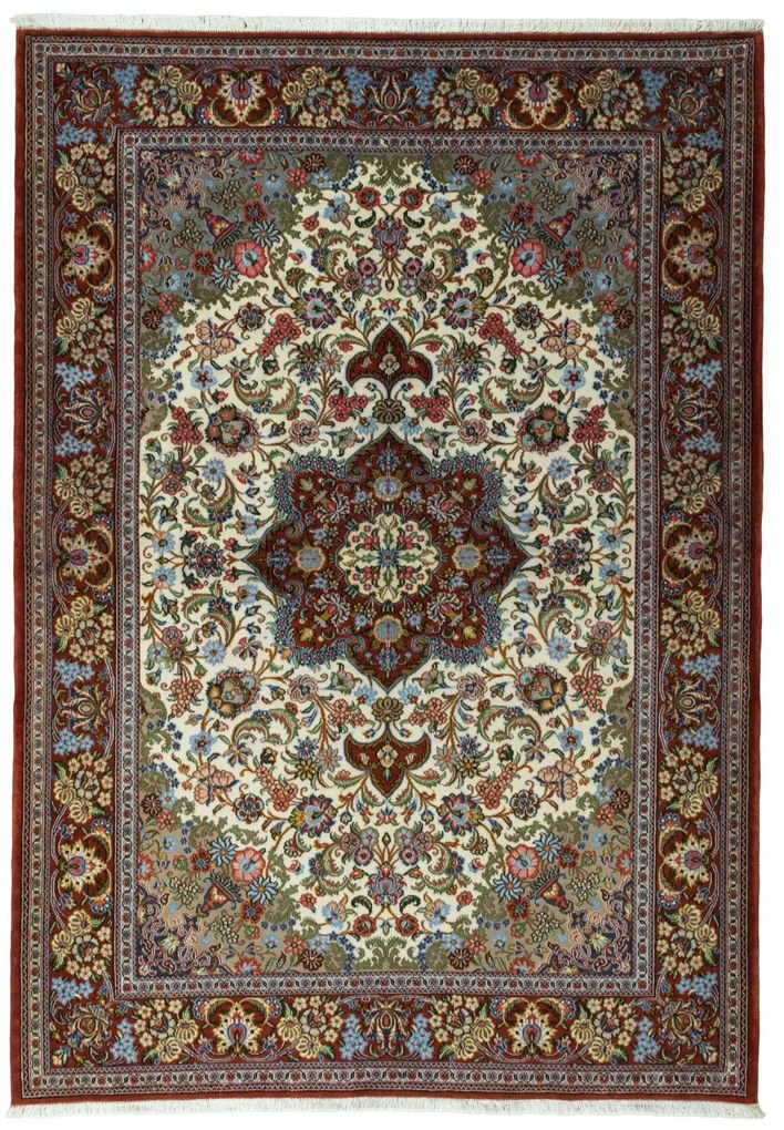 Ghom Tappeto persiano 140x200 Beige (Iran) Annodato A Mano