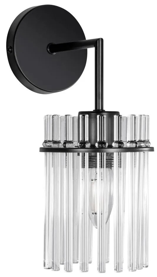 Applique 1xE27/60W/230V nero/limpido