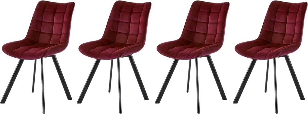 Set di 4 sedie K332 con bordo in velluto