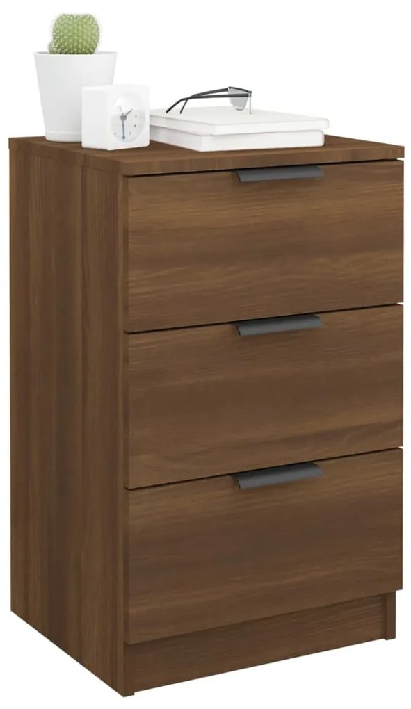 Comodini 2 pz rovere marrone 40x36x65 cm