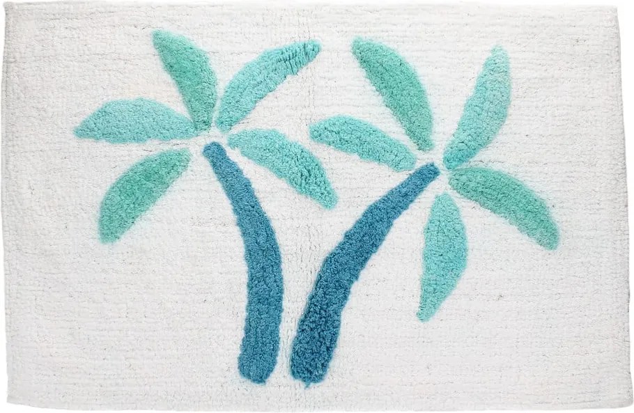 Tappetino per il bagno bianco/blu 50x80 cm Palm Trees – Rex London