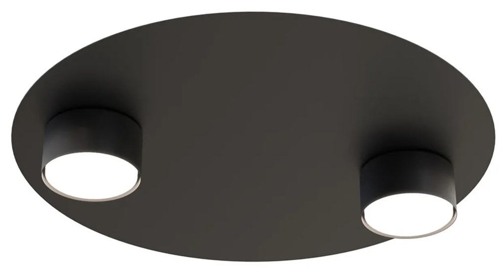 Plafoniera Moderna Dioniso Acciaio Nero 2 Luci Gx53 Ip20