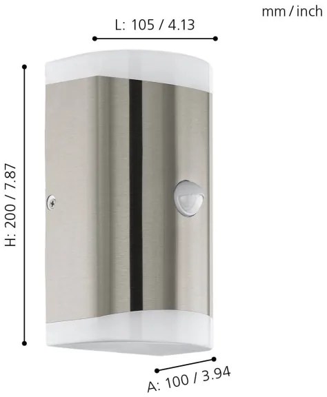 Eglo 75544-LED Applique da esterno con sensore CARPINERA 2xGU10/4,6W/230V