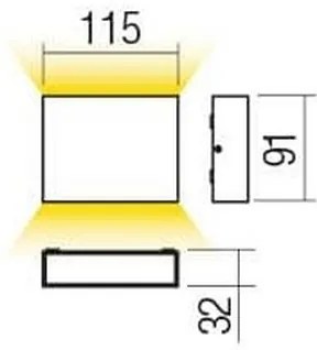 Redo 90377 - LED Applique da esterno KAMAL LED/4,4W/230V 3000K IP54 marrone