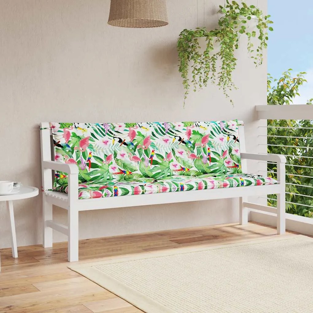 Cuscini Panca Da Giardino 2pz Multicolore 150x50x7cm İn Tessuto /