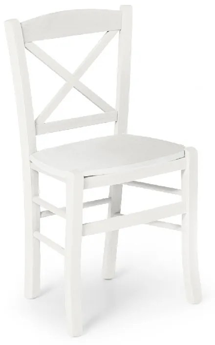 Set di 2 sedie in legno massello bianco