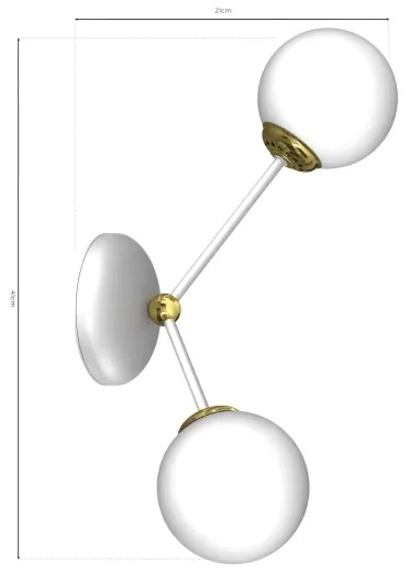 Applique JOY 2xE14/40W/230V bianca/oro