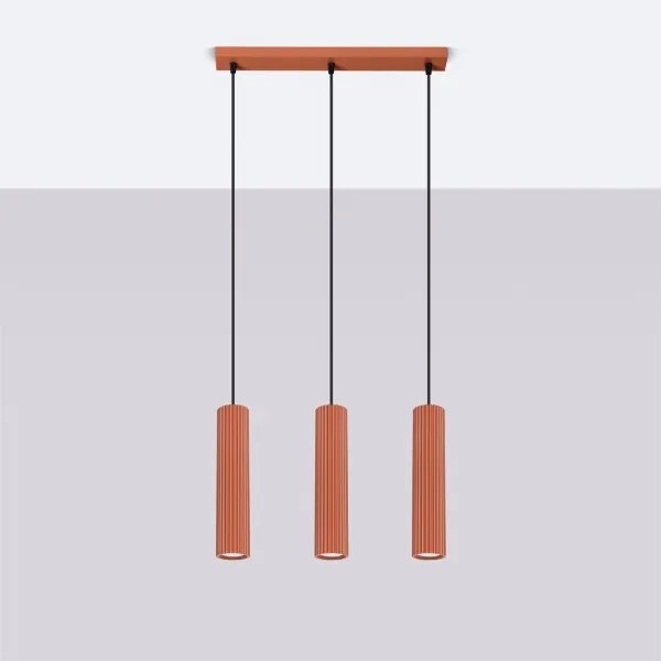 Sollux SL.1632 - Lampadario a sospensione con filo KARBON 3xGU10/10W/230V rosso