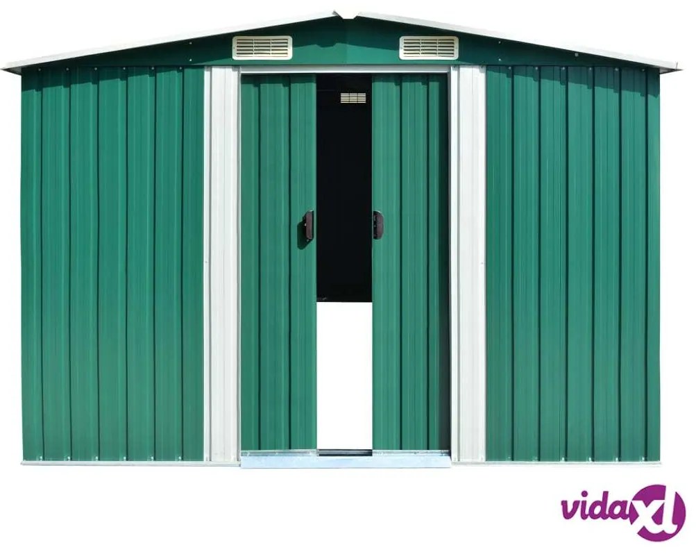 vidaXL Casetta da Giardino 257x580x181 cm in Metallo Verde
