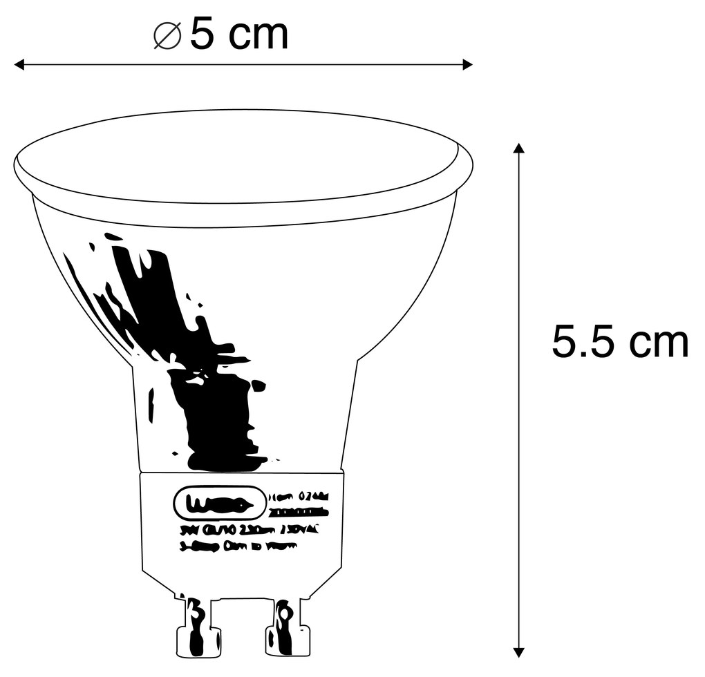 Set di 5 GU10 3 fasi dimmerabile in Kelvin Lampada LED 3W 180 lm 2000K-2700K