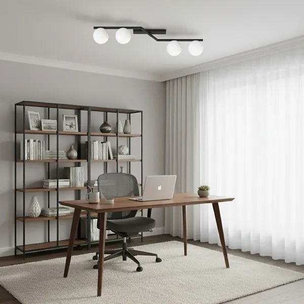 Plafoniera NATON 4xE14/10W/230V nero/bianco