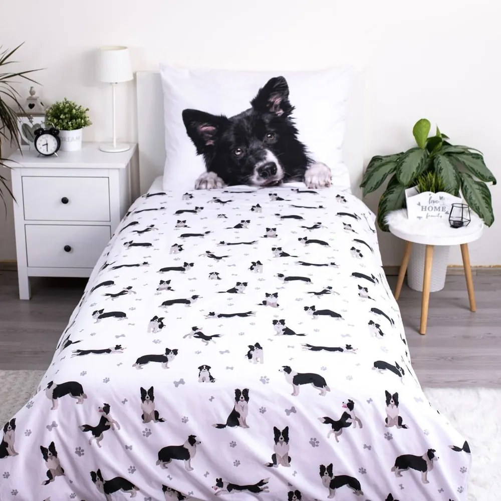 Biancheria da letto per bambini in cotone per letto singolo 140x200 cm Border Collie – Jerry Fabrics