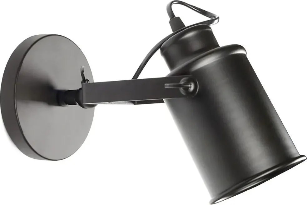 Riflettore lampada mobile spot da soffitto di parete nero E27 APP486-1C