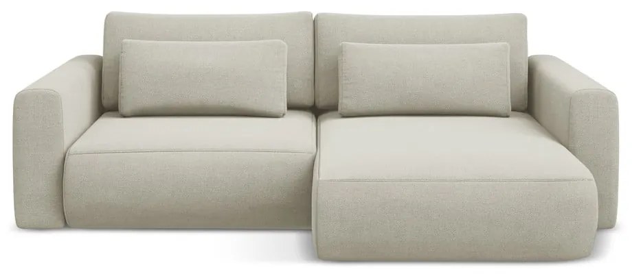 Divano angolare beige allungabile/con contenitore (con penisola a destra/con chaise lounge) Kapua – Makamii