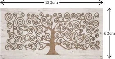 Quadro albero della vita Klimt 60x120 cm figura intagliata