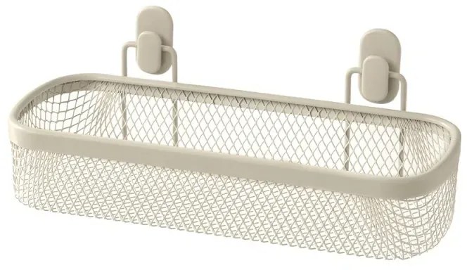 Mensola bagno rettangolare crema in acciaio con 1 ripiano - Taki