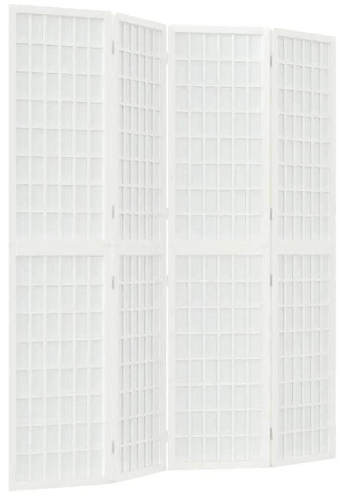 Divisorio pieghevole 4 pannelli stile giapponese 160x170 bianco