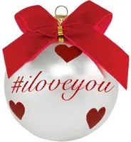 Pallina di Natale con scritta #iloveyou 10 cm