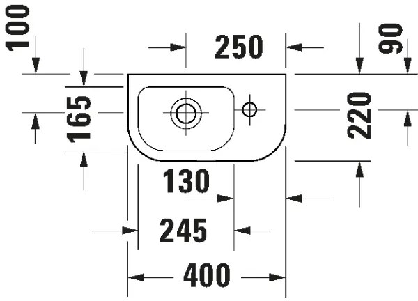Duravit 7494000412 - Lavabo sospeso D-CODE 40x22 cm ceramica/bianco lucido