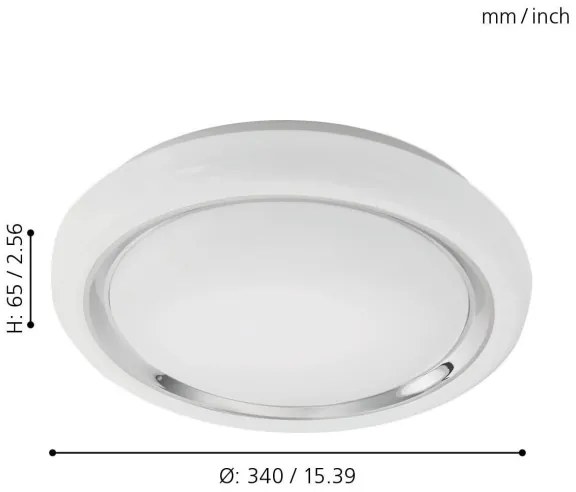 Eglo 96023 - Plafoniera LED CAPASSO LED/18W/230V