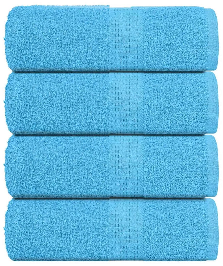 Asciugamani Sapone 4 Pz Turchesi 30x30 Cm 360 G/m² 100% Cotone /