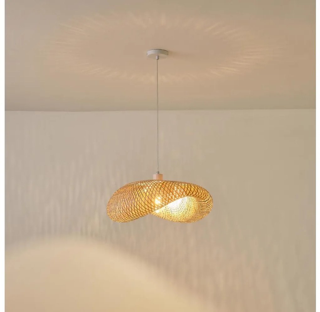 Lampadario a sospensione con filo CALYPSO 1xE27/15W/230V bambù