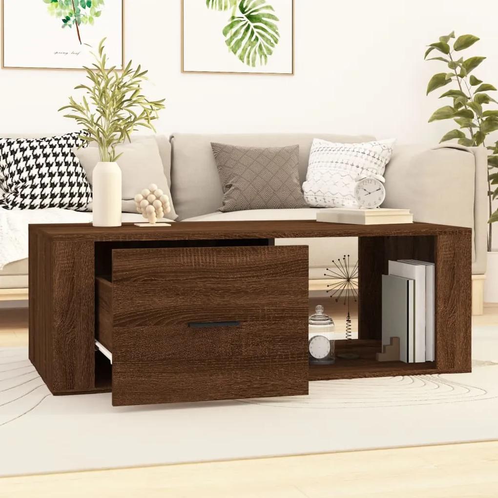 Tavolino salotto rovere marrone 100x50,5x35cm legno multistrato
