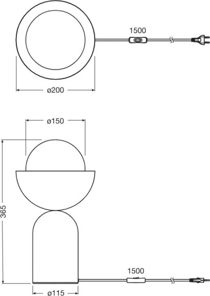 Osram - Lampada da tavolo DECOR BOWL 1xE14/25W/230V nera