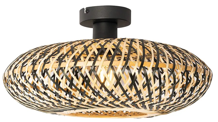 Lampada da soffitto orientale in bambù nero 40 cm - Ostrava