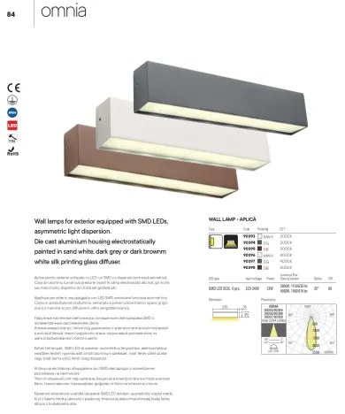 Redo 90393 - LED Applique da esterno OMNIA LED/12W/230V 3000K IP54 bianco