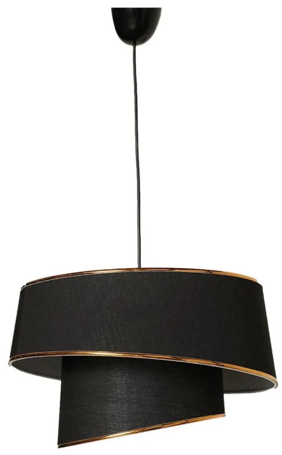 Lampadario su corda BARETTE 1xE27/60W/230V nero/rame