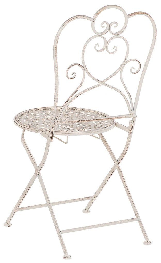 Set da balcone di un tavolo e due sedie beige/bianco sporco TRIESTE Beliani
