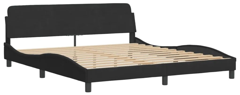 Letto con materasso nero 180x200 cm in velluto