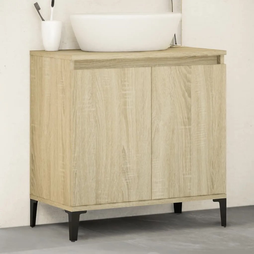 Mobile lavabo rovere sonoma 58x33x60 cm in legno multistrato