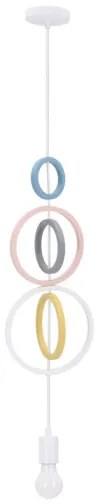 Lampada a sospensione per cameretta HOOPS con cavo 1xE27/20W/230V Ø 19 cm multicolore
