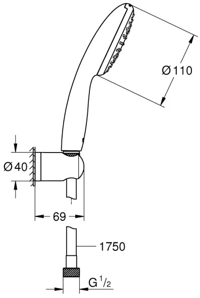 GROHE 27944001 - Set doccia VITALIO START 110 110 mm cromo lucido