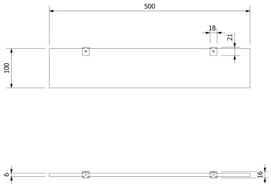 Aqualine - Mensola SAMBA 50 cm