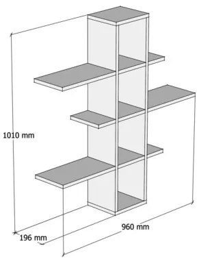 Mensola ARDO 101x96 cm bianco/marrone