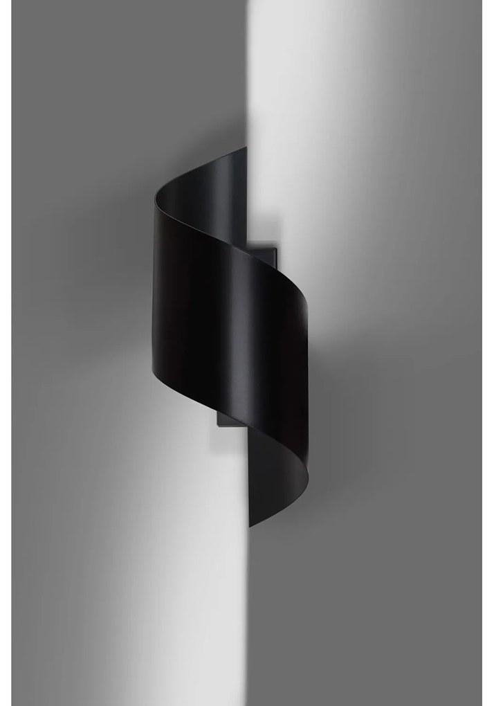 Applique Moderna 1 Luce Ubbe A Fascia In Acciaio Nero