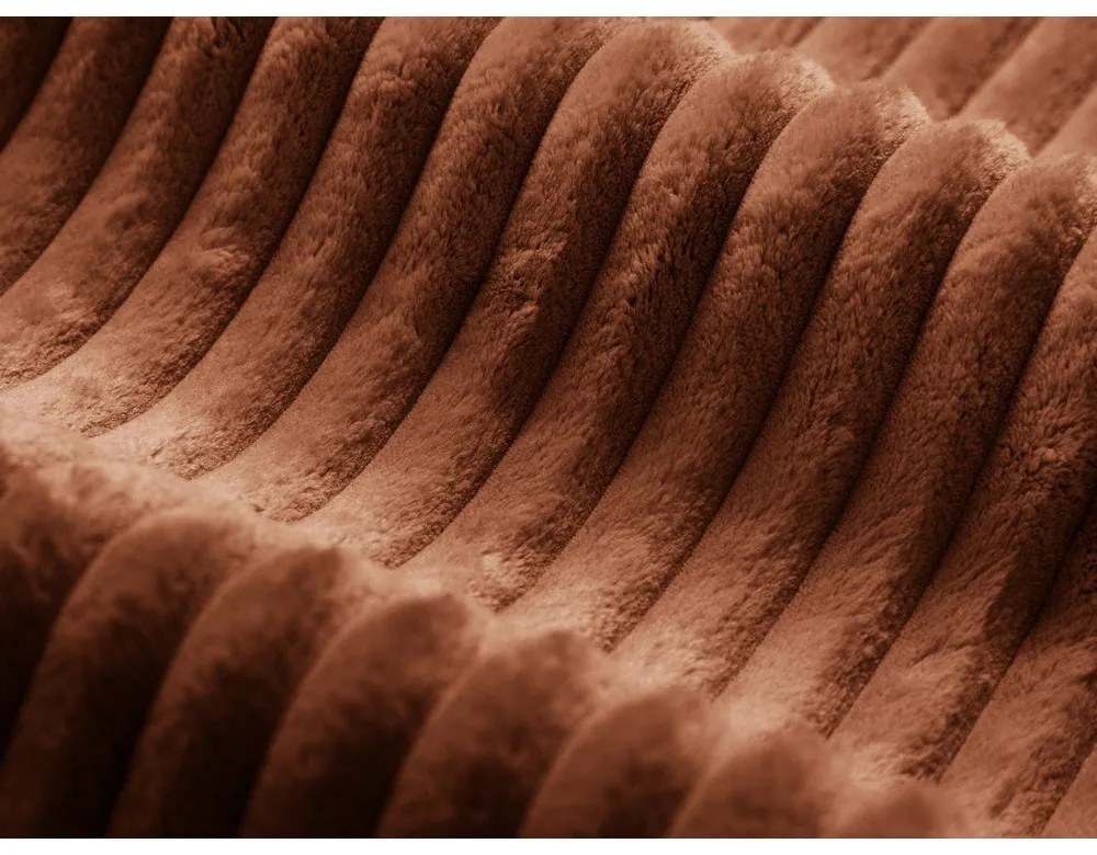 Poggiapiedi color mattone con rivestimento in velluto a coste Dia – Micadoni