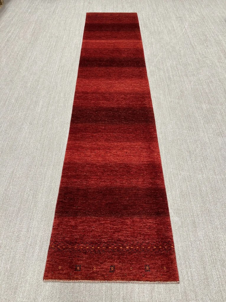 Loribaft Tappeto 100 x 450 Rosso (Iran) Annodato A Mano