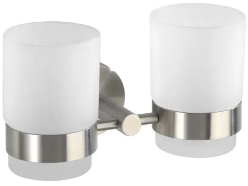 WENKO 19638100 - Portaspazzolini BOSIO MATT 17,5x9,5 cm acciaio inossidabile/argento