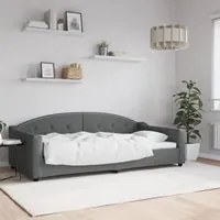 Letto da Giorno Grigio Scuro 100x200 cm in Tessuto 354189