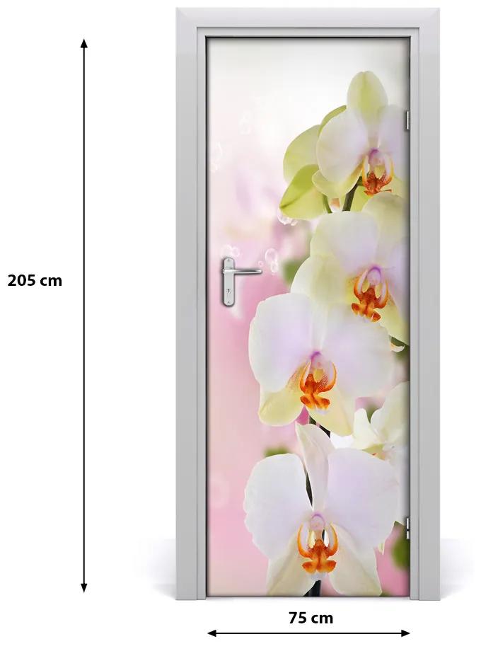 Adesivo per porta Orchidea bianca 75x205 cm
