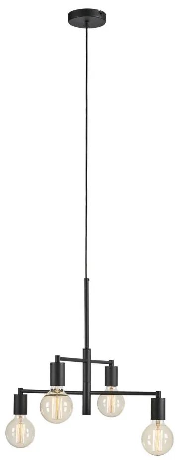 Markslöjd 108716 - Lampadario a sospensione con filo CIELO 4xE27/40W/230V nero
