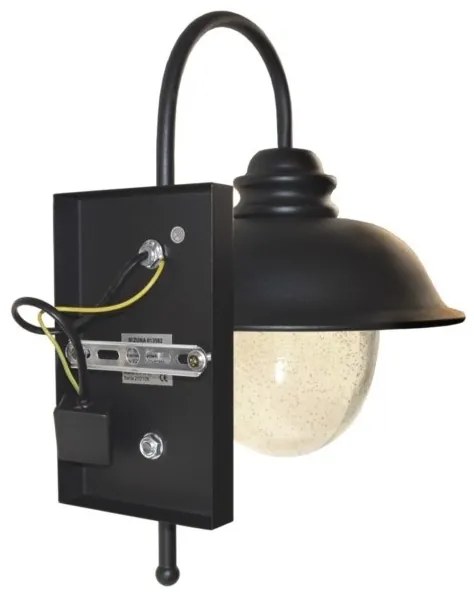Applique da esterno ZUNA 1xE27/60W/230V IP44 nero