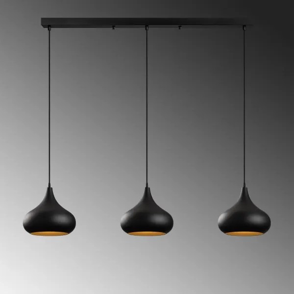 Lampada a sospensione con cavo MUBA 3xE27/40W/230V nero