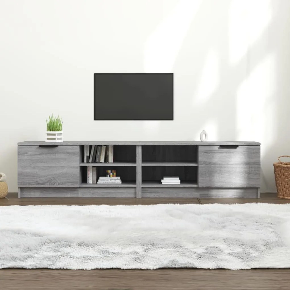 Mobili tv 2 pz grigio sonoma 80x35x36,5 cm in legno multistrato