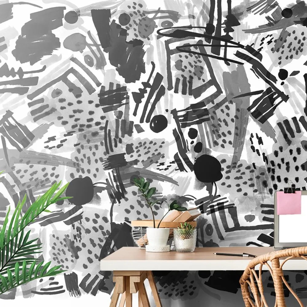 Carta da parati – Pop art astratto in bianco e nero